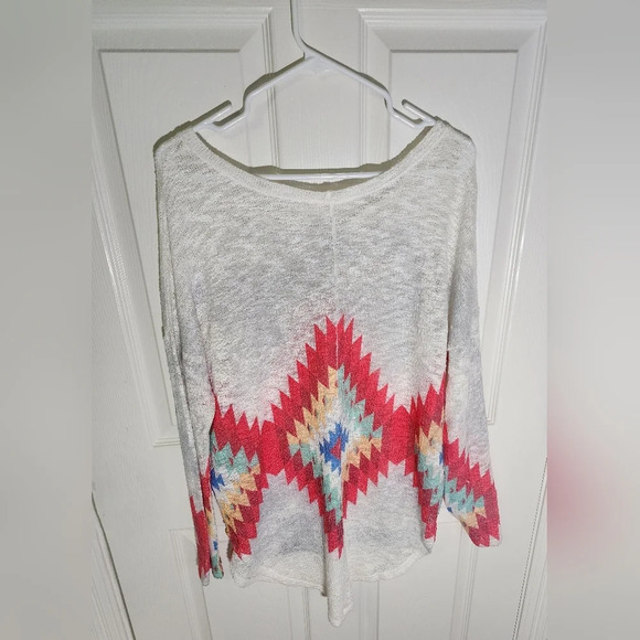 Luna Chic Curved Hem Womens Aztec Sweater - Picture 8 of 10
